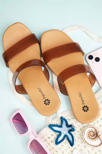 Pairs4u classic two-strap open-toe flats