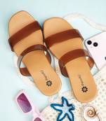 classic two-strap open-toe flats