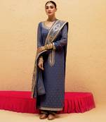 Blue georgette gota pati embroidered kurta Set