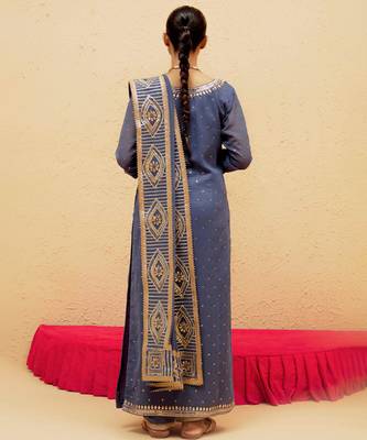 Blue georgette gota pati embroidered kurta Set 5