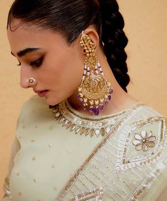 Mint Green georgette gota pati embroidered sharara set 2