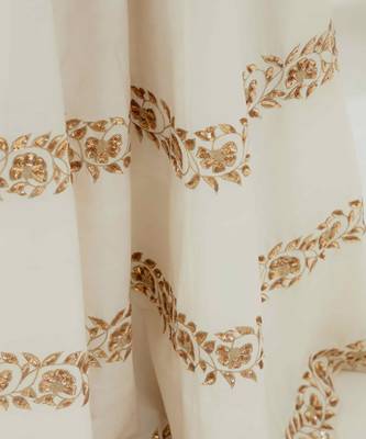 Ivory silk blend zardosi embroidered anarkali set 3