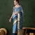 blue Khadi Organza Jacquard Saree 