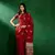 red Dola Jacquard Cotton saree with Woven Design