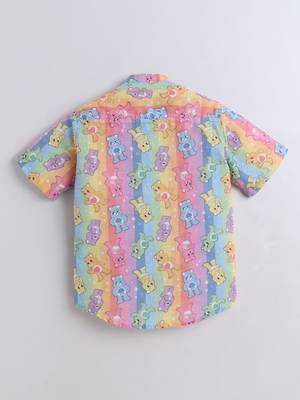 Multicolor cotton rainbow theme printed co-ord set for boys and girls 2