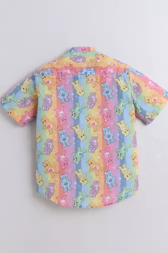 Multicolor cotton rainbow theme printed co-ord set for boys and girls