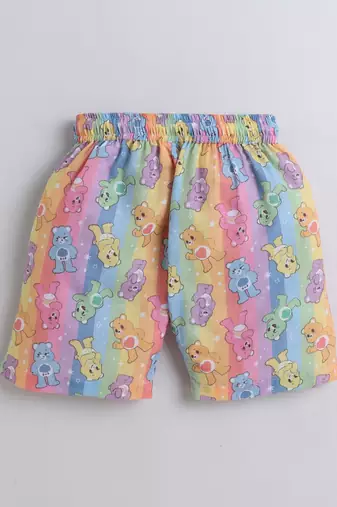 Multicolor cotton rainbow theme printed co-ord set for boys and girls