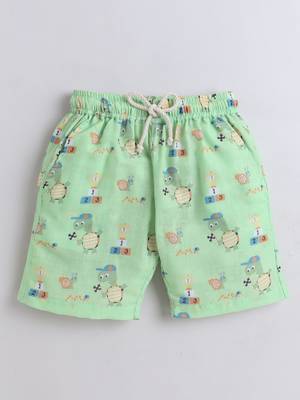 Green cotton tortoise printed co-ord set for boys and girls 4