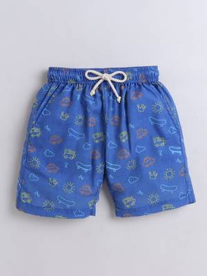 Blue cotton playful printed co-ord set for boys and girls 3