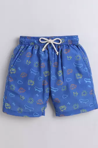 Blue cotton playful printed co-ord set for boys and girls