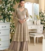 Beige free size full stitched upto 42 palazzo suits