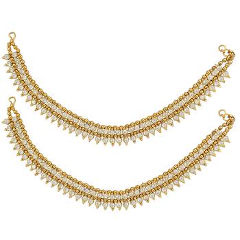 Ethnic Indian Bollywood Fashion Jewelry Set Glowing Anklet Set 1