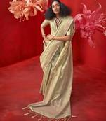 Light green tissue weaving zari saree