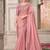 Georgette satin embroidered trendy saree in powder pink
