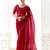 Embroidered dark red tissue organza classic saree