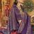 Silk blend dark purple printed contemporary saree