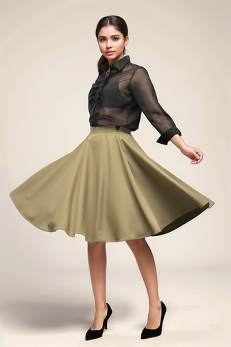 Black ruffle neck shirt