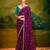 Wine embroidered tissue saree