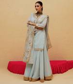 Light Blue Georgette Gota Dori Embroidered Lehenga