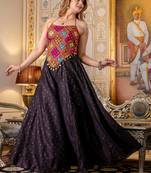 Black mirror work halter neck top with black palazzo set