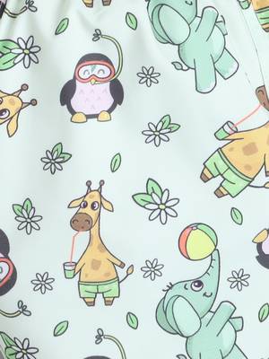 Green cotton woven printed shorts for girls and boys only bottom 3