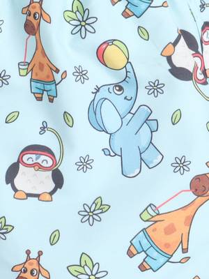 Blue cotton woven printed shorts for girls and boys only bottom 3