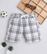 White cotton woven checks shorts for girls and boys only bottom