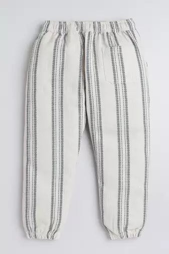 White cotton woven checks jogger for girls and boys only bottom