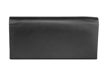 Noir black bloom embellished leather clutch 3