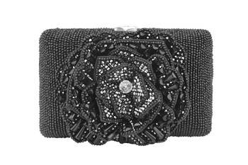 Midnight black bloom clutch 1