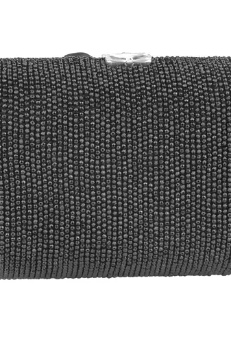 Midnight black bloom clutch