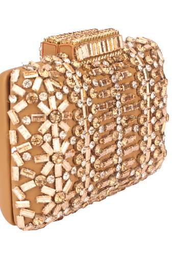Golden studded clutch