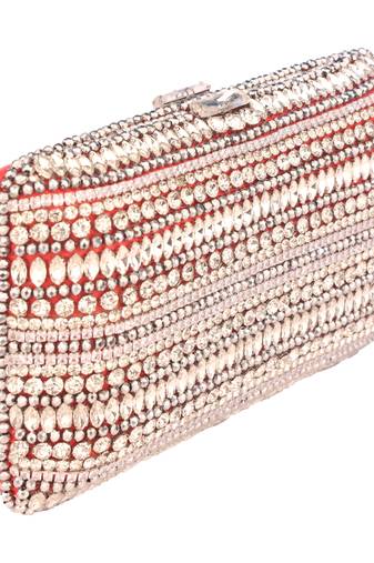 Red embroidery clutch