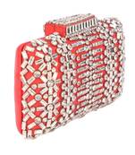 Ruby radiance embellished clutch