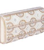 White royal pearl embellished clutch