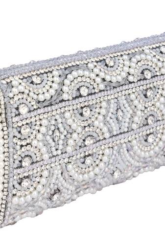 Silver royal pearl clutch