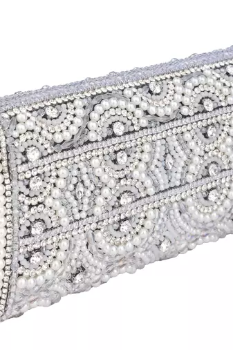 Silver royal pearl clutch