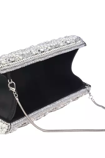 Silver royal pearl clutch
