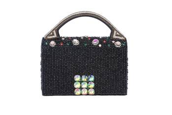 Black royal beaded hand clutch 1