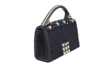 Black royal beaded hand clutch 2