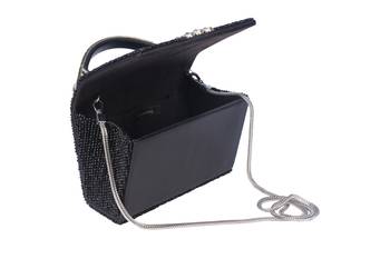 Black royal beaded hand clutch 3
