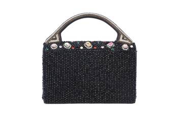 Black royal beaded hand clutch 4
