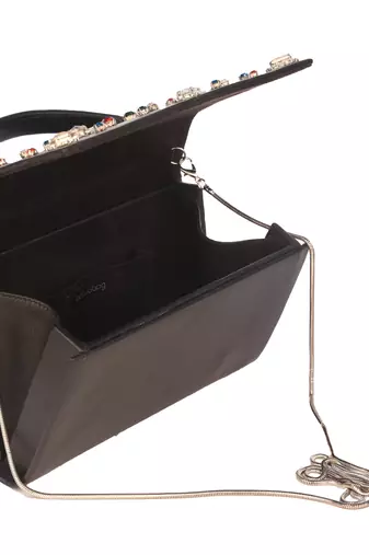 Midnight black jewel  mini handbag