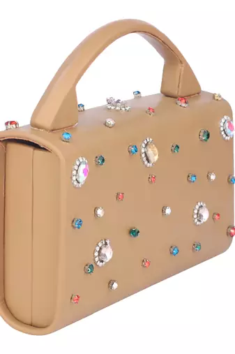 Nude shine  mini handbag