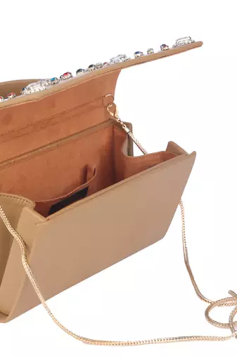 Nude shine  mini handbag