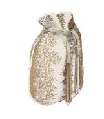 Golden mirage hand-beaded potli