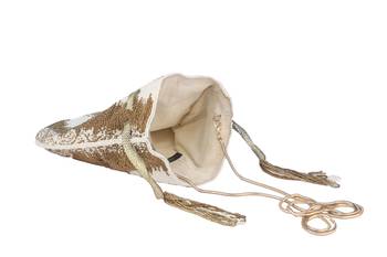 Golden mirage hand-beaded potli 2