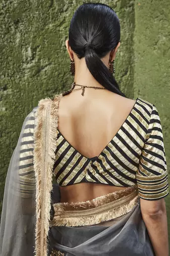 silk plain black  Lehenga With Gota Border