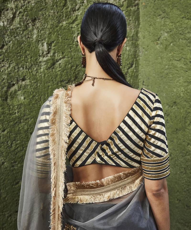 silk plain black  Lehenga With Gota Border