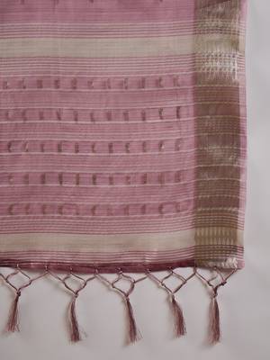 magenta Khadi Organza Jacquard Saree  7